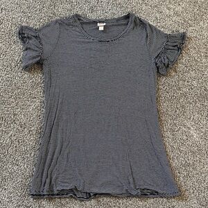 Mossimo Black and White Striped Ruffle Sleeve Dress